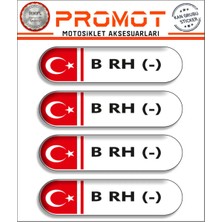 Kan Grubu Kask Set Etiket Motor Bisiklet Araba 028