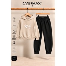 Overmax King Baskılı Çocuk Kapüşonlu Sweatshirt-Eşofman Takımı – 3-12 Yaş