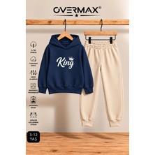 Overmax King Baskılı Çocuk Kapüşonlu Sweatshirt-Eşofman Takımı – 3-12 Yaş