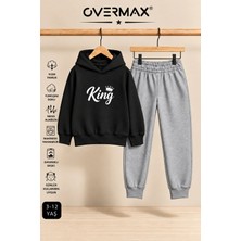 Overmax King Baskılı Çocuk Kapüşonlu Sweatshirt-Eşofman Takımı – 3-12 Yaş