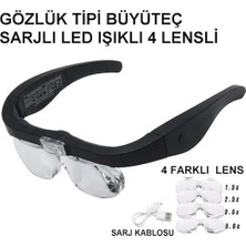 Şarjlı Gözlük Büyüteç 4 Farklı Lens 11537DC