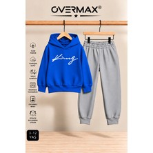 Overmax Italik King Baskılı Kapüşonlu Sweatshirt Eşofman Takımı – 3-12 Yaş