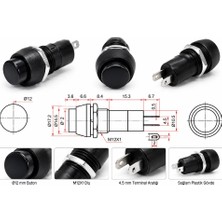 Sun-Snr Buton Yaylı 12MM Siyah