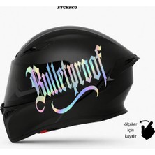 Bulletproof Kask Stickerı | Motor Kask Yanı | Bulletproof Motosiklet | Bulletproof