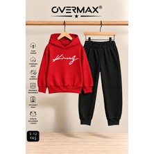 Overmax Italik King Baskılı Kapüşonlu Sweatshirt Eşofman Takımı – 3-12 Yaş