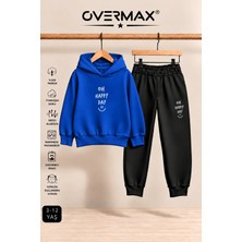 Overmax Oh Happy Day Baskılı Kapüşonlu Sweatshirt Eşofman Takımı- 3-12 Yaş