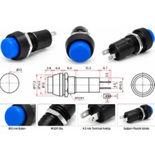 Sun-Snr Buton Yaylı 12MM Mavi
