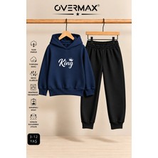 Overmax King Baskılı Çocuk Kapüşonlu Sweatshirt-Eşofman Takımı – 3-12 Yaş