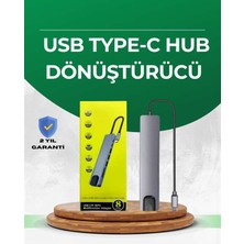 Bin1çeşit Type‑c Dönüştürücü – 2×usb3.0, Sd/ms, 4K HDMI & RJ45 ile Profesyonel Kullanım