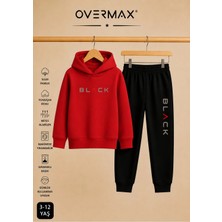 Overmax Çocuk Kapüşonlu Black Baskılı Eşofman Takımı– 3-12 Yaş