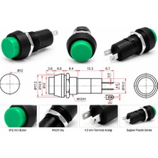 Sun-Snr Buton Yaylı 12MM Yeşil