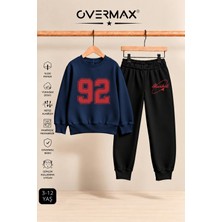 Overmax 92 Baskılı Çocuk Bisiklet Yaka Sweatshirt Eşofman Takımı- 3-12 Yaş