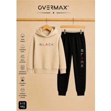 Overmax Çocuk Kapüşonlu Black Baskılı Eşofman Takımı– 3-12 Yaş