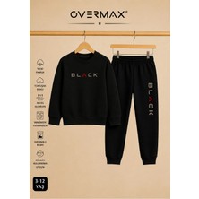 Overmax Black Baskılı Unisex Tasarım Çocuk Eşofman Takımı – 3-12 Yaş