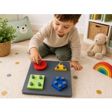 Bin1çeşit 3D Baskı Montessori Şekil Eşleştirme Oyunu - Eğitici Ince Motor Beceri Seti