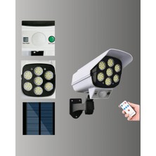 Str Store 77 Led'li Güneş Enerjili Güvenlik Lambası ve Kukla Kamera – Hareket Sensörlü, 2400MAH Pilli
