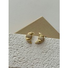 Regina Accessories Işıltılı Kruvasan Küpe Antialerjik
