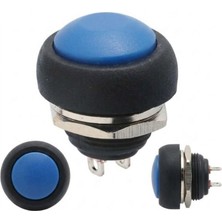 Sun-Snr Pano Butonu Mini Yuvarlak 12MM PBS33B Yaylı Anlık Tetiklemeli Push Button Mavi