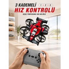 Bin1çeşit Uçan Araba Drone 4 Korumalı Pervaneli 360° Akrobatik Hareket Uzaktan Kumandalı