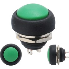 Sun-Snr Pano Butonu Mini Yuvarlak 12MM PBS33B Yaylı Anlık Tetiklemeli Push Button Yeşil