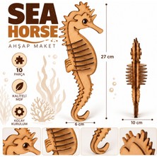 Algwood Sea Horse Denizatı Ahşap Maket 10 Parça 3D Mdf Deniz Canlısı Dekoratif Model