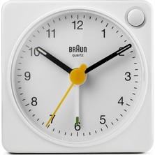 Klasik Analog Seyahat Çalar Saat, Erteleme Fonksiyonlu ve Işıklı, Kompakt Boyut, Sessiz Kuvars Saat Mekanizması, Crescendo Alarmı, Beyaz Model BC02XW