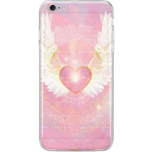Mobilpad iPhone 6/6s Uyumlu Melek Kalp Desenli Şeffaf Telefon Kılıfı