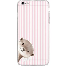 Mobilpad iPhone 6 Plus/6s Plus Uyumlu Sevimli Su Samuru Desenli Şeffaf Telefon Kılıfı