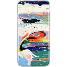 Mobilpad iPhone 6/6s Uyumlu Boya Desenli Şeffaf Telefon Kılıfı
