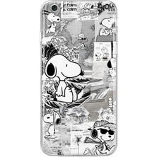 Mobilpad iPhone 6 Plus/6s Plus Uyumlu Snoopy Desenli Şeffaf Telefon Kılıfı