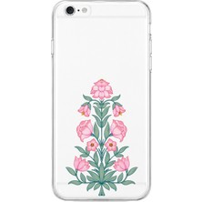 Mobilpad iPhone 6 Plus/6s Plus Uyumlu Çiçek Desenli Şeffaf Telefon Kılıfı