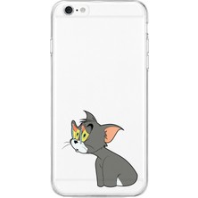 Mobilpad iPhone 6/6s Uyumlu Kedi Desenli Şeffaf Telefon Kılıfı