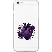 Mobilpad iPhone 6 Plus/6s Plus Uyumlu Çiçek Kalp Desenli Şeffaf Telefon Kılıfı
