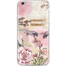 Mobilpad iPhone 6/6s Uyumlu Kolaj Desenli Şeffaf Telefon Kılıfı