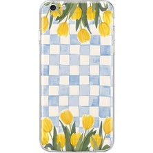 Mobilpad iPhone 6/6s Uyumlu Laleler Desenli Şeffaf Telefon Kılıfı
