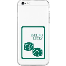 Mobilpad iPhone 6/6s Uyumlu Feeling Lucky Desenli Şeffaf Telefon Kılıfı