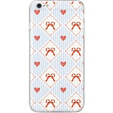 Mobilpad iPhone 6 Plus/6s Plus Uyumlu Fiyonk ve Kalpler Desenli Şeffaf Telefon Kılıfı