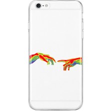 Mobilpad iPhone 6 Plus/6s Plus Uyumlu Eller Desenli Şeffaf Telefon Kılıfı
