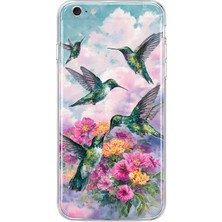 Mobilpad iPhone 6 Plus/6s Plus Uyumlu Kuşlar Desenli Şeffaf Telefon Kılıfı