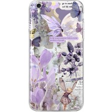 Mobilpad iPhone 6 Plus/6s Plus Uyumlu Kolaj Desenli Şeffaf Telefon Kılıfı