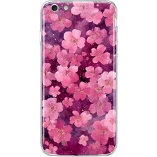 Mobilpad iPhone 6/6s Uyumlu Çiçekler Desenli Şeffaf Telefon Kılıfı