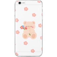 Mobilpad iPhone 6 Plus/6s Plus Uyumlu Sevimli Ayıcık Desenli Şeffaf Telefon Kılıfı