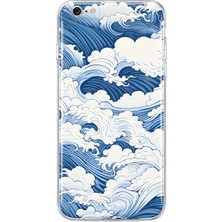 Mobilpad iPhone 6 Plus/6s Plus Uyumlu Dalgalar Desenli Şeffaf Telefon Kılıfı