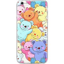 Mobilpad iPhone 6/6s Uyumlu Ayıcıklar Desenli Şeffaf Telefon Kılıfı