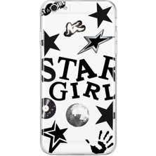 Mobilpad iPhone 6 Plus/6s Plus Uyumlu Star Girl Desenli Şeffaf Telefon Kılıfı