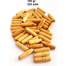 Bin1çeşit 100 gr (225 Adet) Ahşap Boncuk 25 mm Boy x 10 mm En Doğal Ahşap Makrome El Işi Çanta