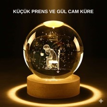 Bin1çeşit Küçük Prens Işıklı Küre Lamba Ahşap Taban Büyük Boy Hediyelik