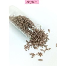 Bin1çeşit Uzun Boru Kesme Boncuk Çap 2mm Uzunluk 10 mm - 20 Gram - Duman - BNC253