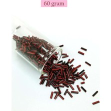 Bin1çeşit Uzun Boru Kesme Boncuk Çap 2mm Uzunluk 10 mm - 60 Gram - Kırmızı Siyah - BNC291