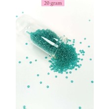 Bin1çeşit Dökme Cam Kum Boncuk (11/0) 2 mm - 20 Gram - Şeffaf Yeşil - BNC014